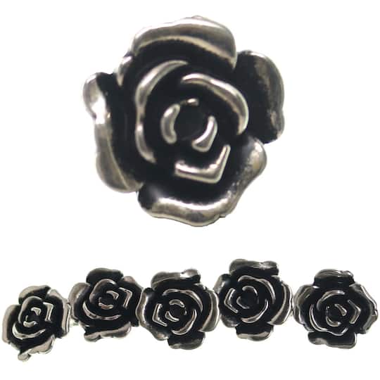Bead Gallery Silver Acrylic Rose Beads Michaels